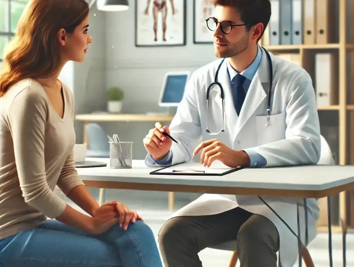 a woman having a discussion with her doctor about how much weight you can lose in a week on ozempic